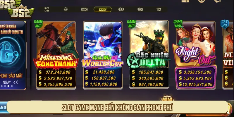 Sảnh slot game tạo nên không gian giải trí đa dạng