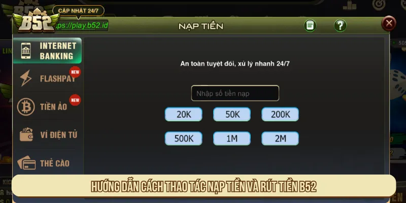 Thành viên chọn phương thức thanh toán đã được cung cấp